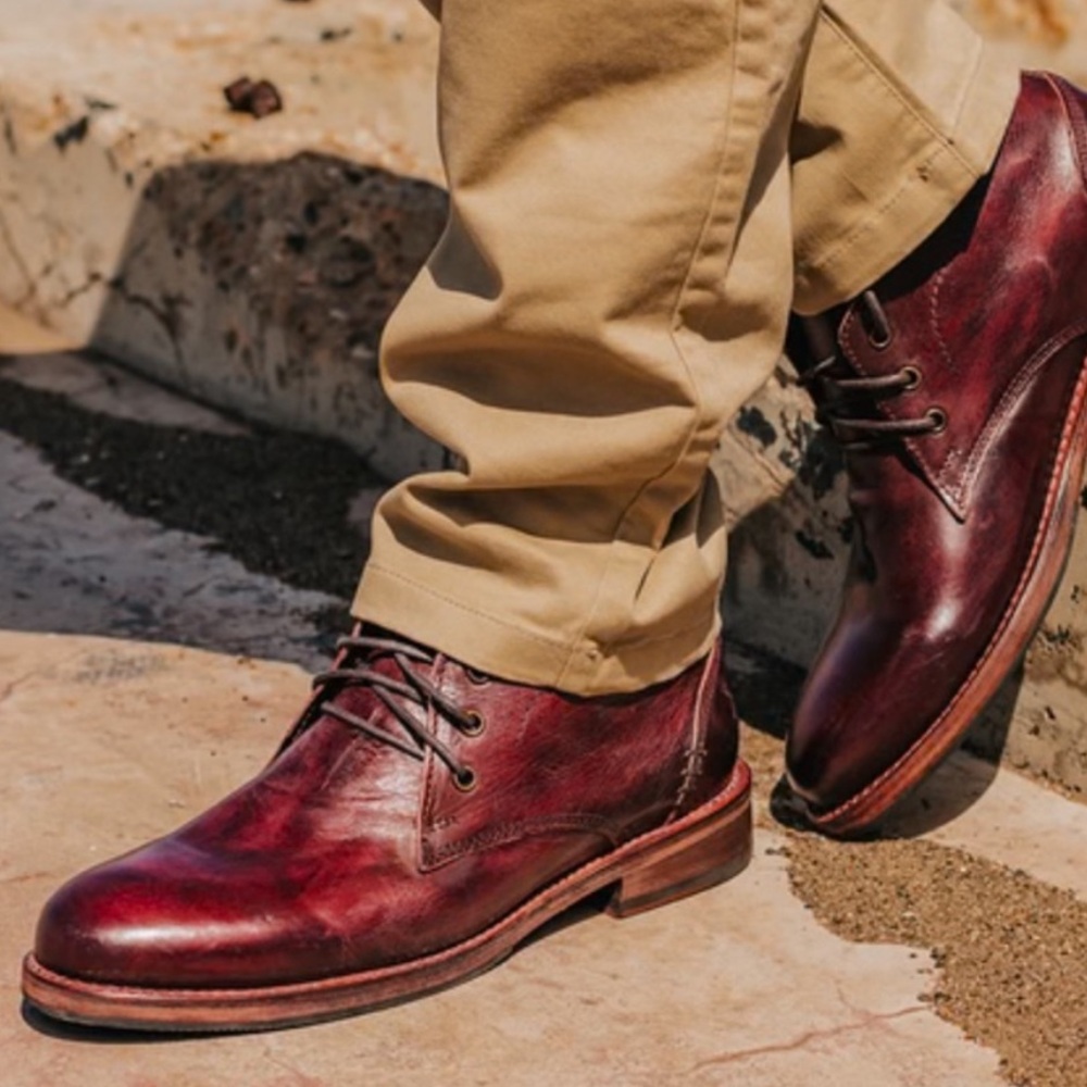 Freebird by Steven Mens Mccoy Chukka Boots Leather Sz‎ 11 Burgundy Red